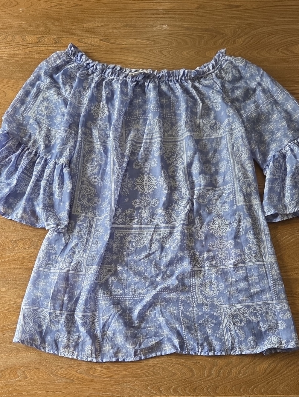 Beach LunchLounge Paisley Blouse Blue & White Large